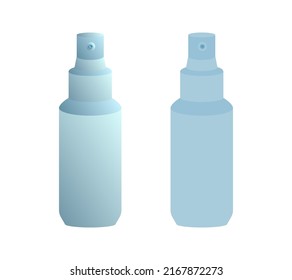 Vector set of spray cans in gradient and flat styles.