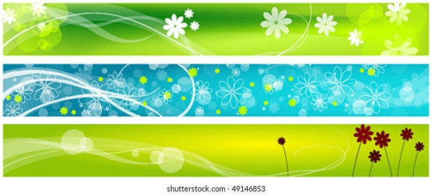 Vector set of spring banners