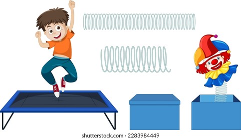 Vector Set of Spring Forces illustration
