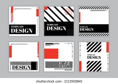 Vector set of square banner template. Modern square template  web banner for social media.