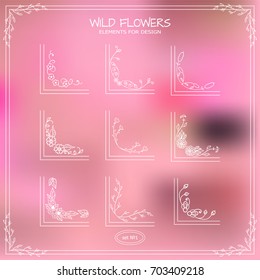 Vector set of square corners for frames, cards, invitations.