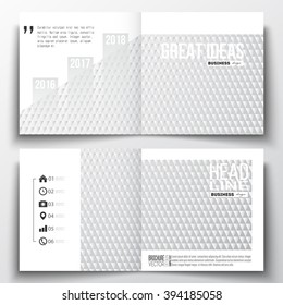 Vector set of square design brochure template. Abstract colorful polygonal background, modern stylish triangle vector texture.