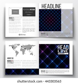 Vector set of square design brochure template. Abstract polygonal background, modern stylish square vector texture.