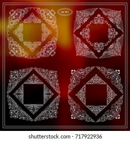 Vector set of square frames, rectangle, section, module. Set 3 from 6