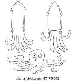 vector set of squids