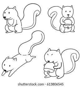 vector set of squirrel