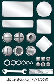 Vector Set Of Srew Head And Metal abel