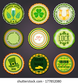 Vector set of St. Patrick's day labels and icons