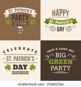 Vector set of St. Patricks Day typographic design elements