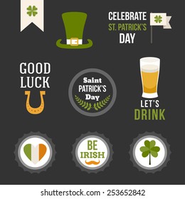 Vector set of St. Patricks Day typographic design elements