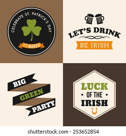 Vector set of St. Patricks Day typographic design elements