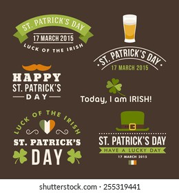 Vector set of St. Patricks Day typographic design elements