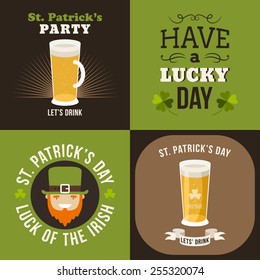 Vector set of St. Patricks Day typographic design elements