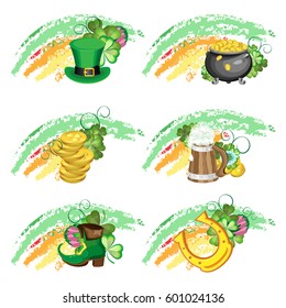 Vector set for St. Patrick's Day. Isolated parts for the creation of your work