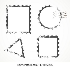 Vector set of stamps and postmarks