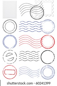 Vector set stamps   postmarks  All vector objects are isolated  Colors   transparent background color are easy to adjust 