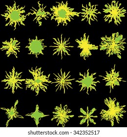 Vector set of starburst, sparkles, flash, spark and stars symbols