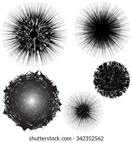 Vector set of starburst, sparkles, flash, spark and stars symbols