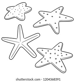 vector set of starfish