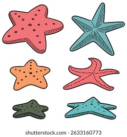 Conjunto de Vector de dibujos animados de estrellas de mar