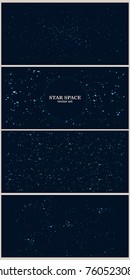 vector set of starry space. night sky. can be used in website design, postcards, patterns, etc.