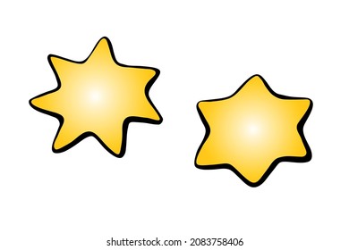 Vector set of stars. Design element, icon on the theme of magic, night, space. Doodle flat style