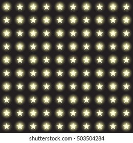 Vector set of stars garlands light on a transparent background. Seamless background