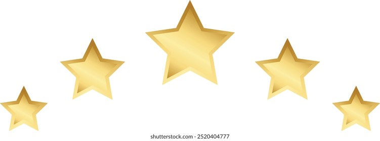Vector set stars shapes for message in gold