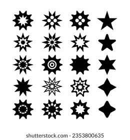 Vektorset von Sternen, Starburst und Retro-futuristischen grafischen Ornamenten für die Dekoration.