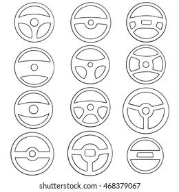 vector set of steering wheels