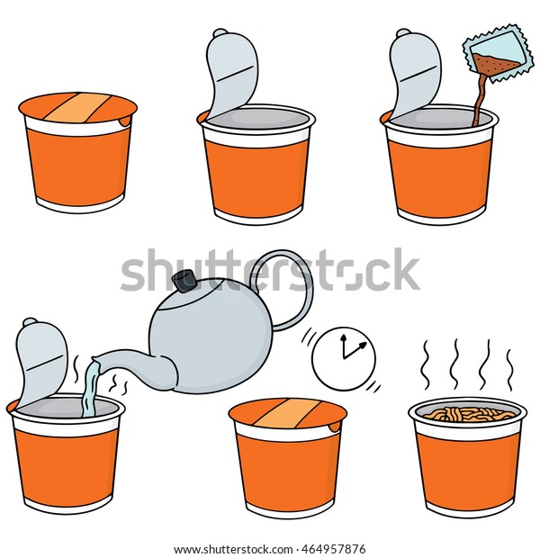 Vector Set Step Make Instant Noodle Stock Vector Royalty Free - 