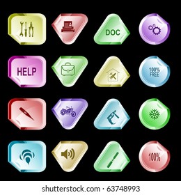 Vector set of stickers. 16 elements.