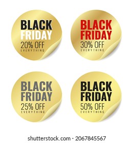 Vector set of stickers for Black Friday. 

