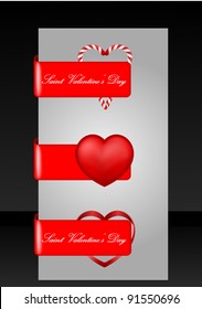 vector set of stickers with hearts (dedicated to Saint Valentine's Day)