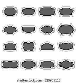 Vector Set of Stickers Isolated on White Background