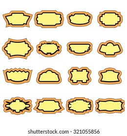Vector Set of Stickers Isolated on White Background