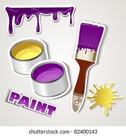 vector set stickers: paint