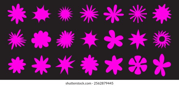 Vector set of stickers, scribbles and doodles in simple linear hand drawn style with copy space, stars minimal hand drawn design elements for posters, social media, print, banners


