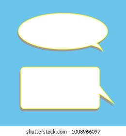 Vector set of stickers of speech bubbles. Blank empty white speech bubbles