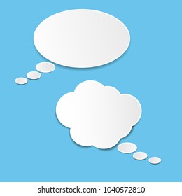 Vector set of stickers of speech bubbles. Blank empty speech bubbles