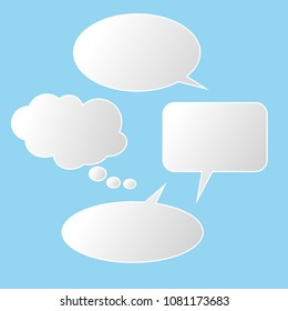 Vector set of stickers of speech bubbles. Blank empty speech bubbles