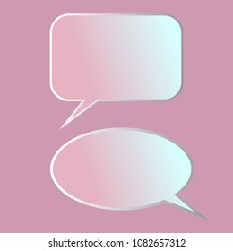 Vector set of stickers of speech bubbles. Blank empty speech bubbles