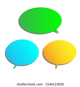 Vector set of stickers of speech bubbles. Blank empty speech bubbles