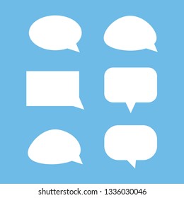 Vector set of stickers of speech bubbles. Blank empty white speech bubbles