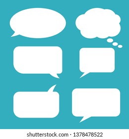 Vector set of stickers of speech bubbles. Blank empty speech bubbles