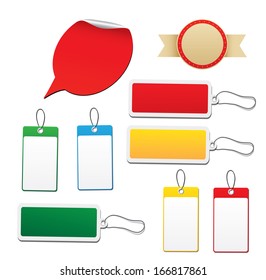 Vector set of stickers, tags 