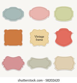 Vector Set Stickers Vintage Frames Stock Vector (Royalty Free) 58202620 ...