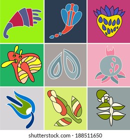 Vector set of stickers. You can do  your own cards, business cards, posters, labels, tags. Vector pattern can be used for web page backgrounds, wallpapers ,pattern.