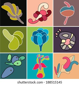 Vector set of stickers. You can do  your own cards, business cards, posters, labels, tags. Vector pattern can be used for web page backgrounds, wallpapers ,pattern.