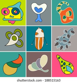 Vector set of stickers. You can do  your own cards, business cards, posters, labels, tags. Vector pattern can be used for web page backgrounds, wallpapers ,pattern.